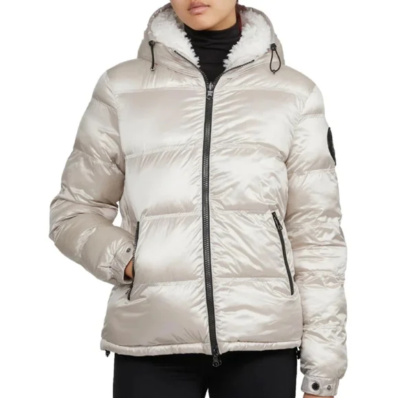 NWT Pajar Champagne Pearl Down Puffer Shearling Lined Puffer Reversible Ski Coat Jackets Coats